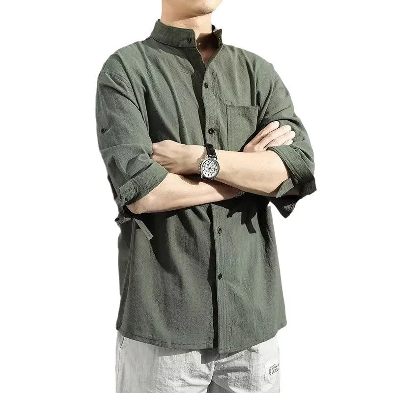 Lässiges Herren-Langarmshirt mit digitalem Farbverlauf – ideal für den Herbst