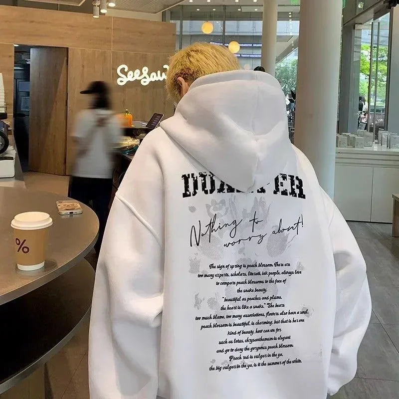 Autumn Goth Letter Printed Pullover Hoodies For Men New in Y2K Streetwear Fashion Sweatshirts Hip Hop Cotton Hoodie Tracksuit