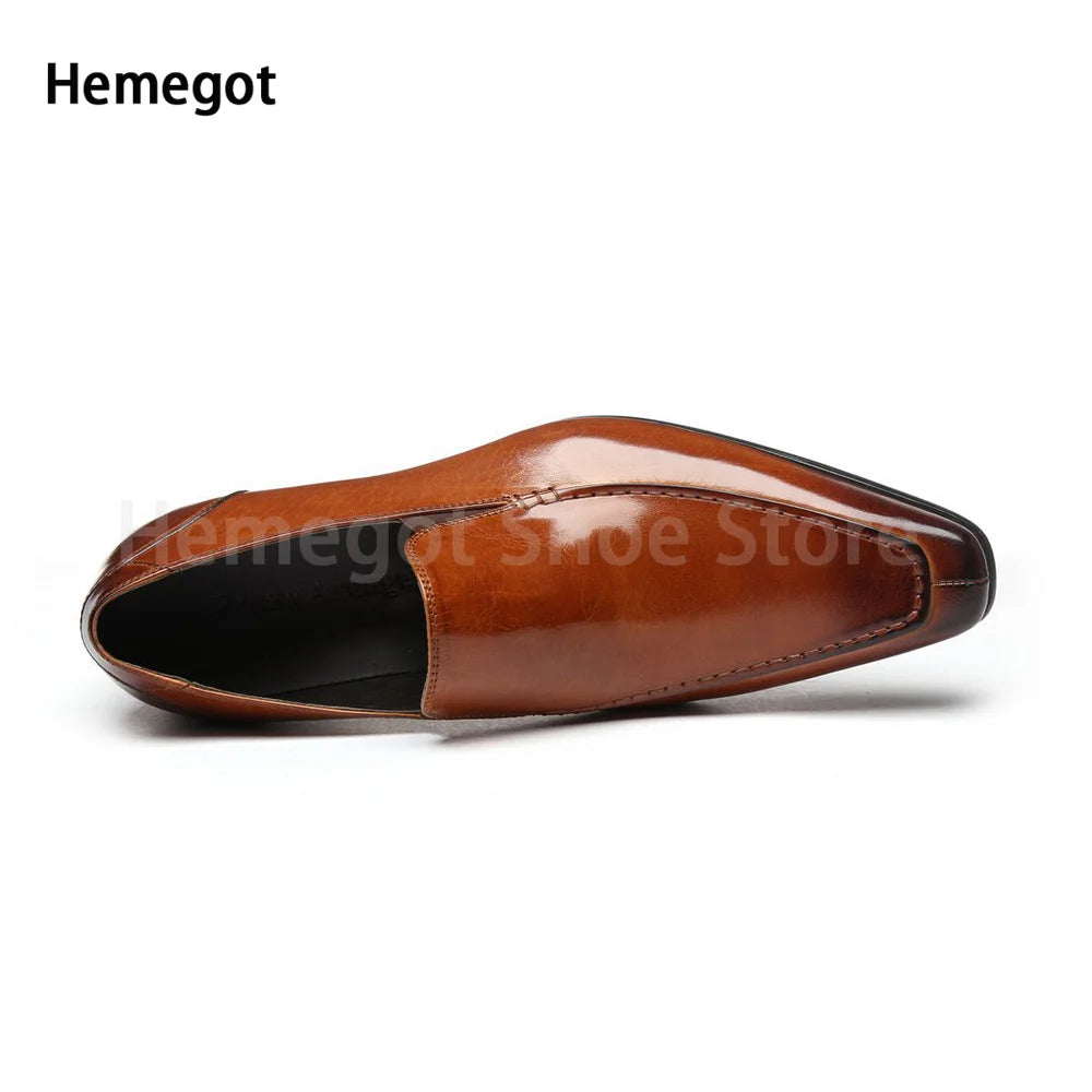 Luxury Handmade Mens Shoes Oxford Leather Shoes Pointed Toe Shoes for Men Business Casual Office Work Shoes Slip On Dress Shoes