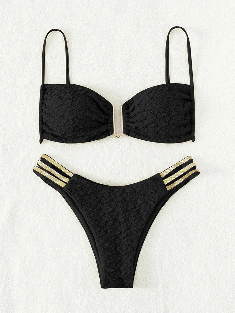 Floraler Bikini-Set mit Push-up-Effekt – Sexy Bademode für Damen am Strand oder Pool