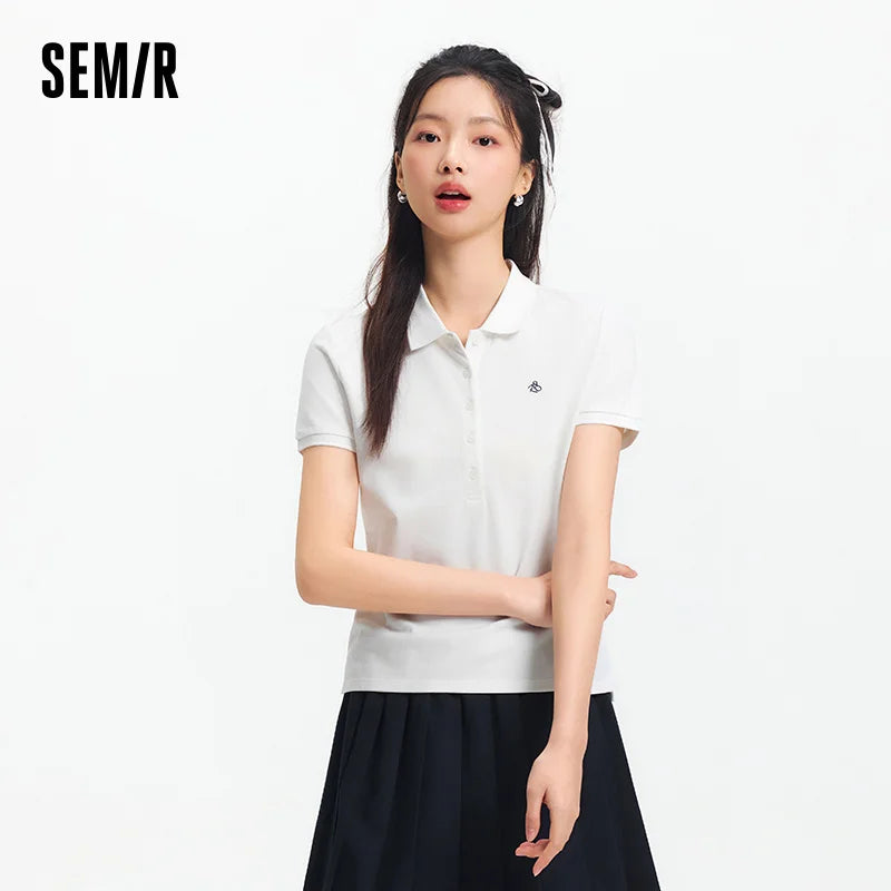 Semir Poloshirt für Damen, schick, kühles Gefühl, antibakteriell, schmale Passform, 2022, neuer Sommer, bestickter Pullover, lässig für den Alltag
