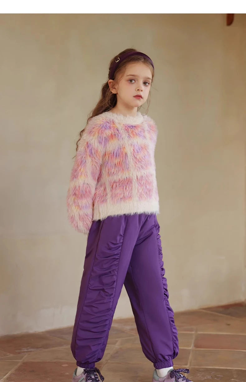 Winterpullover für Mädchen mit langen Ärmeln – ideal für Weihnachtsfeiern, in Weiß und Grün, für Kinder von 110 cm bis 170 cm.