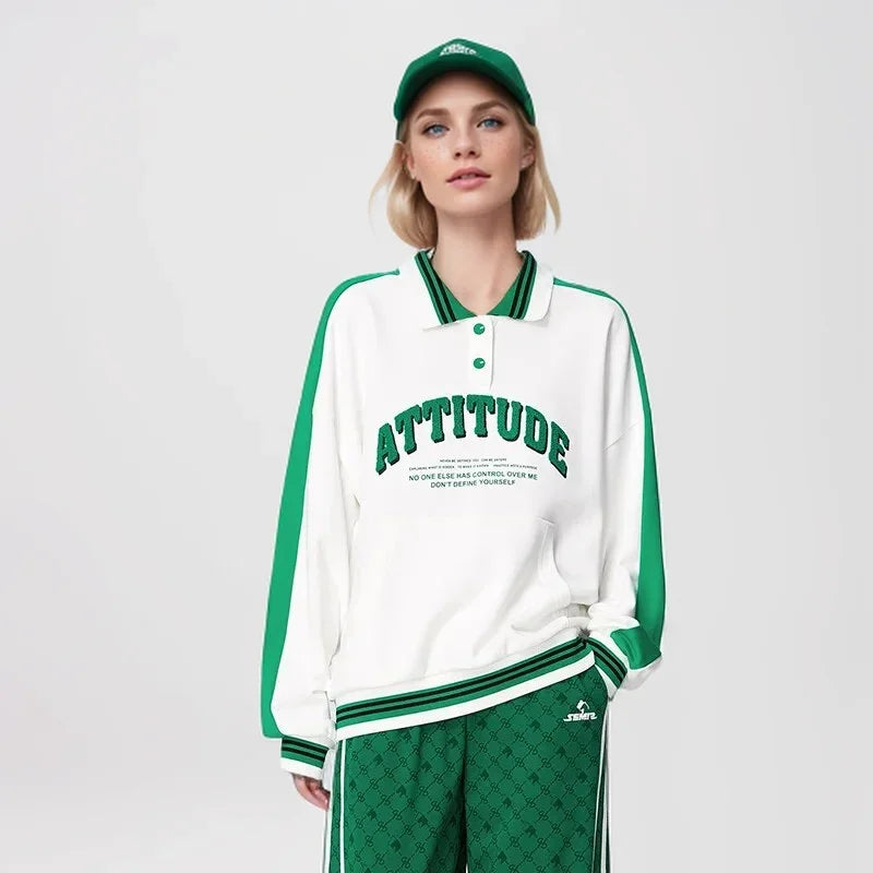 Semir 2024 POLO Shirt Frauen Oversize Brief gedruckt Kontrast Farbe Sport Mode grundlegende Neue Frühling Tops Shirt