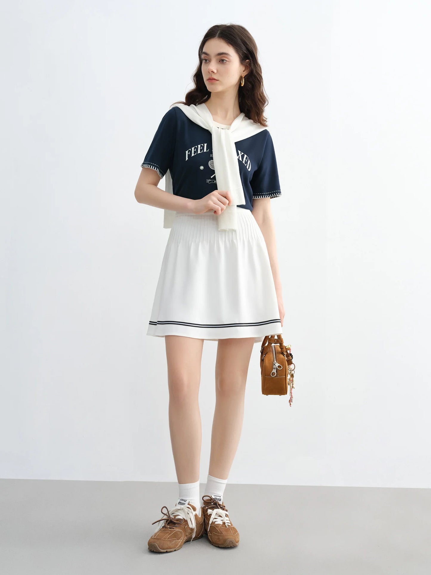 Sommerliches Damen-Zweiteiler-Set mit erfrischendem Design – Bluse und Rock im eleganten Casual-Stil