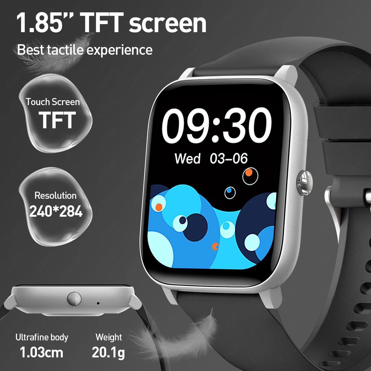 LIGE Voice Calling Smart Watch Ultra 1,85" HD-Bildschirm Schlafgesundheitsmonitor Sport DIY Zifferblätter Smartwatch Wasserdichte Uhren