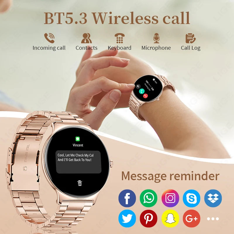 Männer und Frauen Smartwatch mit Fitness Tracker und Blutdruck Monitor