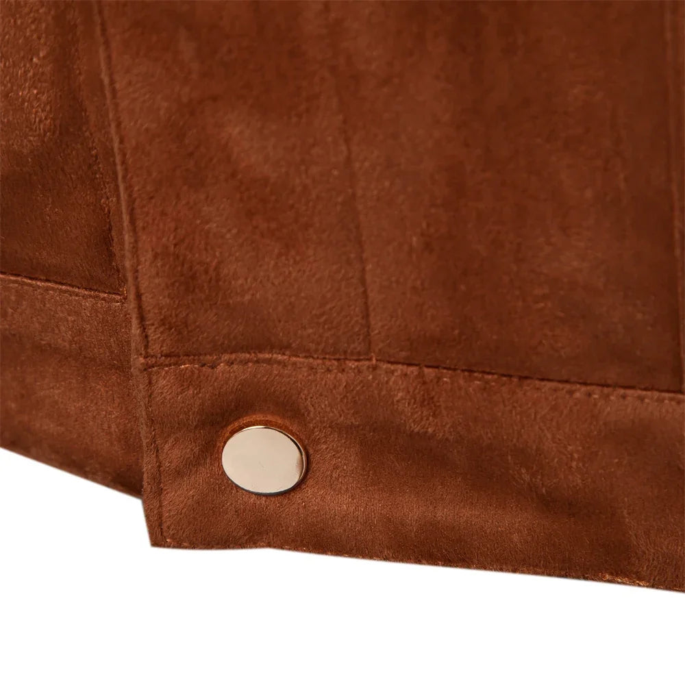 Herbst Winter Wildleder Lederjacke