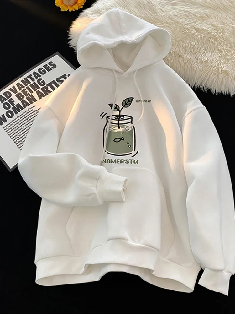 Herren Hoodies mit kawaii Cartoon Grafik im y2k Streetwear Stil