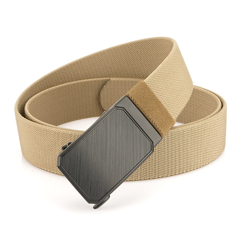 Herren-Gürtel Elastisch mit verstellbarer Passform und Automatische Schnalle aus Nylon 38 Mm Breite