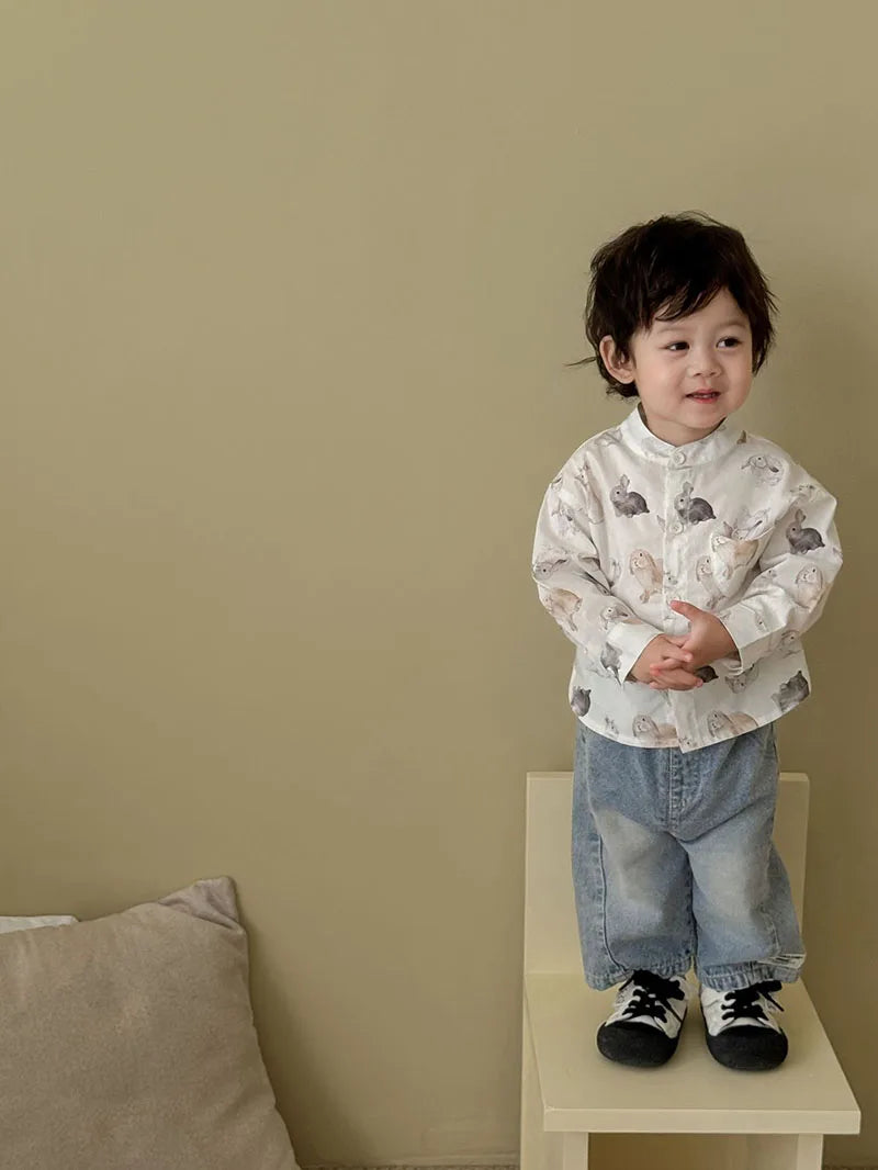 Mädchen Bluse mit süßem Cartoon Druck von 9M bis 5T