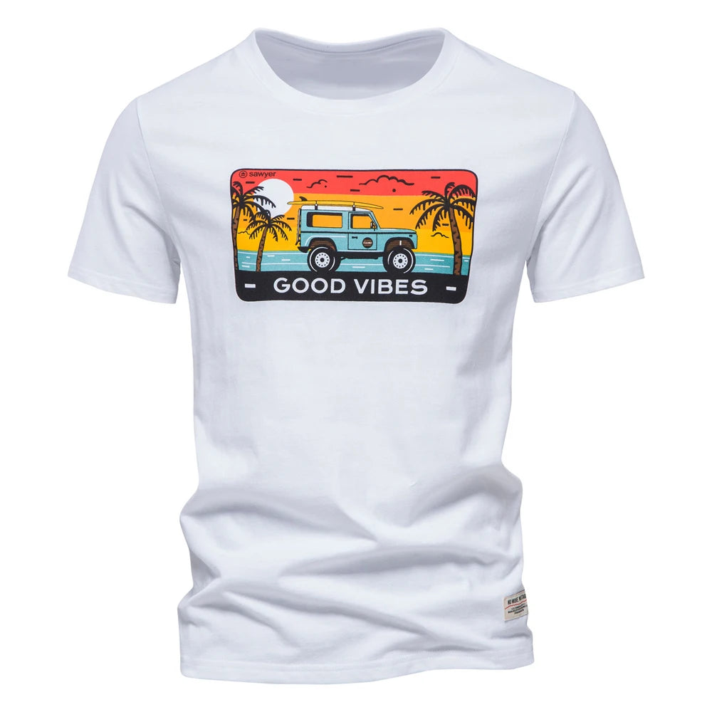 Herren T-Shirt aus Baumwolle mit hochwertigem Druck im lässigen Stil