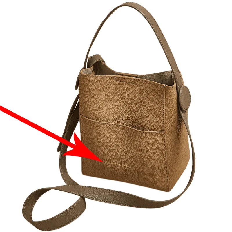 Damen Schultertasche Crossbody aus Splitleder mit großer Kapazität