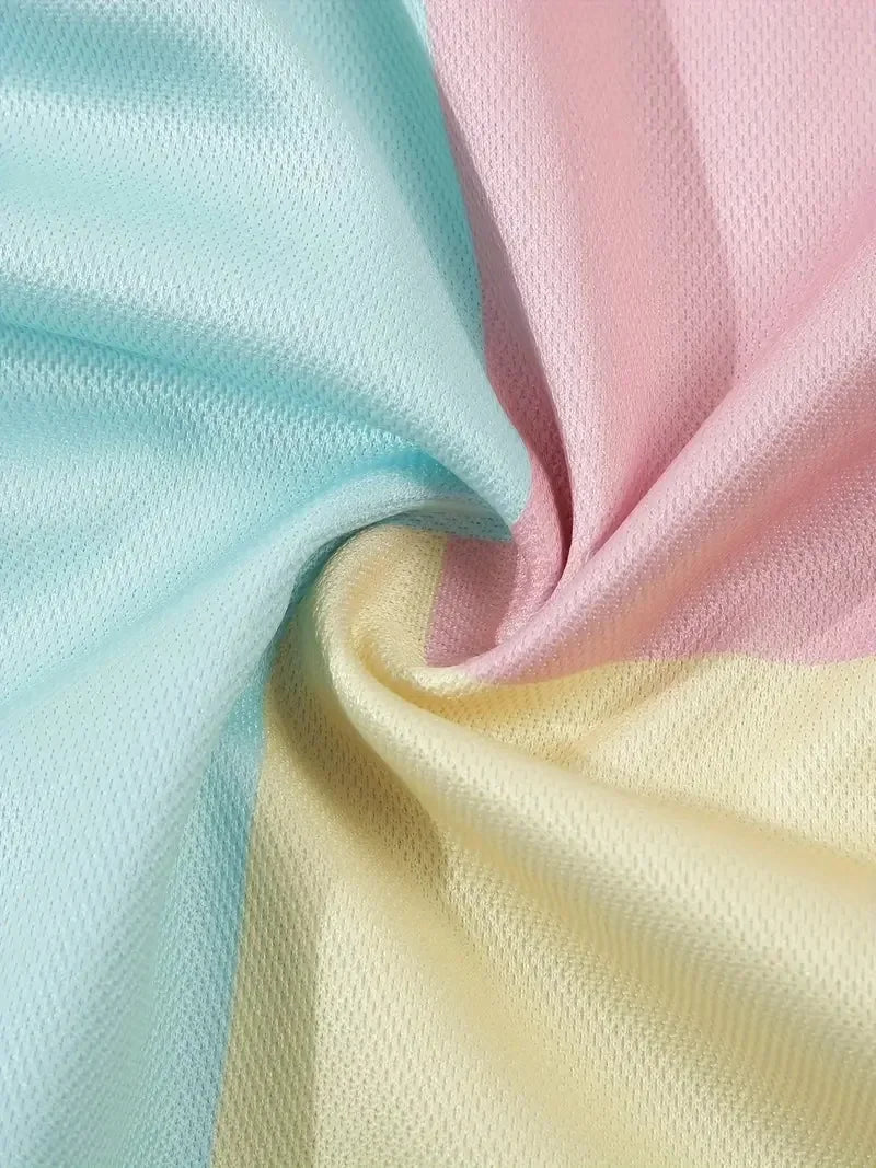 Sommerliches Polohemd mit Farbblock-Design und atmungsaktivem, bequemem Kurzarm – ideal für legere Anlässe