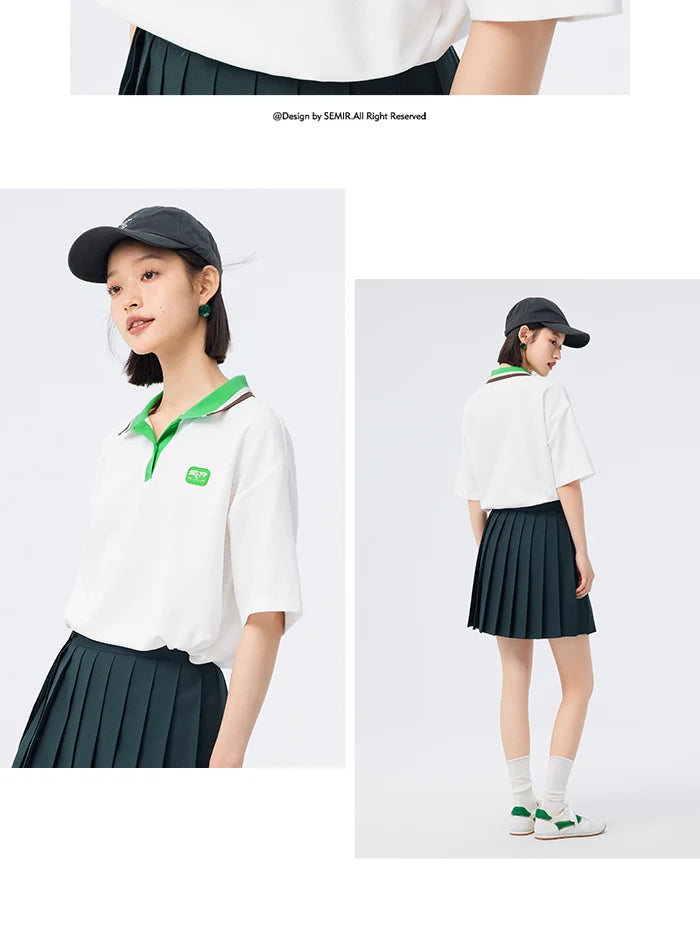 Semir Polo Shirt Frauen kurz Sommer neue lose Taille weiches bequemes T-Shirt