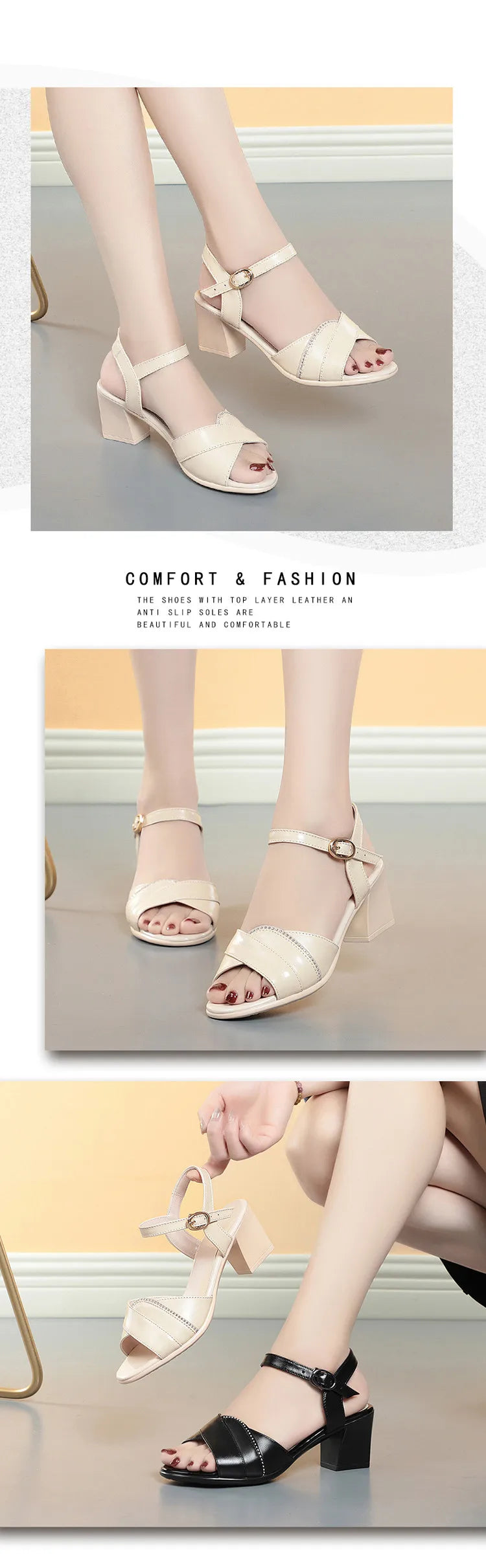 AIYUQI Mode Sandalen Frauen Neue Sommer Echtem Leder Römischen Sandalen Frauen Mid Heels Fisch Kappe Schuhe Sandalen Für Frauen