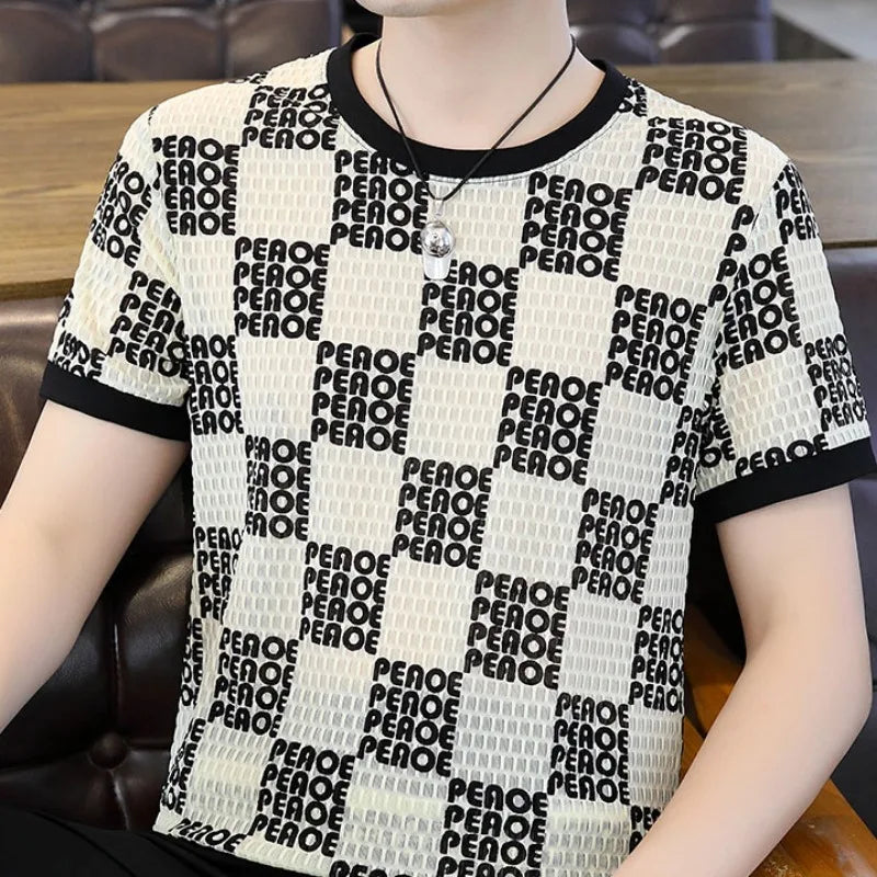 Herren T-Shirt mit Luxus Mesh und lässigem Rundhalsausschnitt für Freizeit