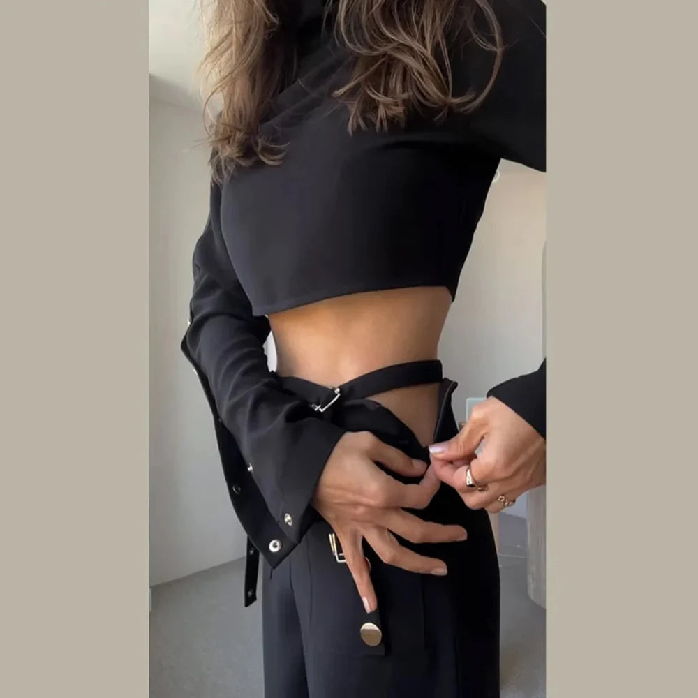 Colorblock-Jeans mit Leopardenmuster und Hohldesign für Damen – High-Waist, gespleißte Taschen, weites Bein