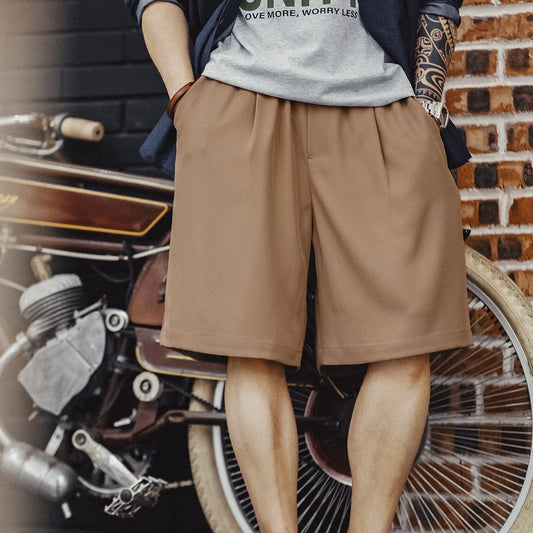 Herren Shorts aus Anti-Falten-Tuch mit elastischer Taille und lockerer Passform