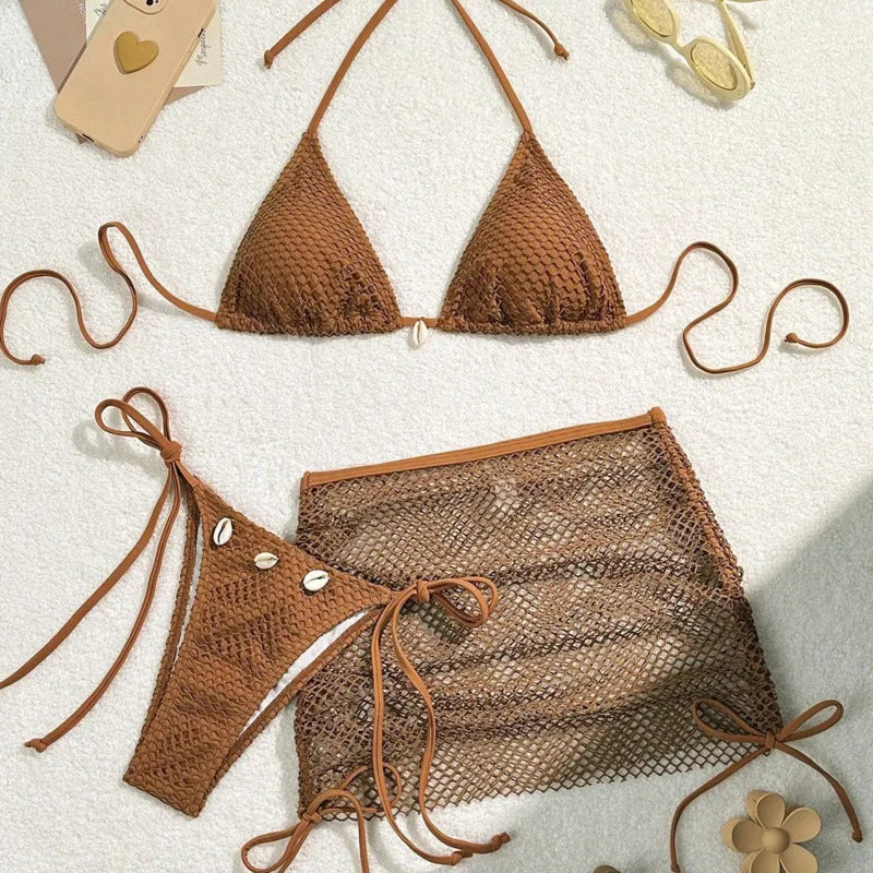Sexy Bikini-Set mit Push-up und hoher Taille – Perfekt für Strand und Pool