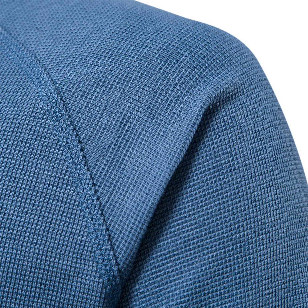 Herren Langarm Waffel Henley T-Shirt in fester Farbe für den Herbst