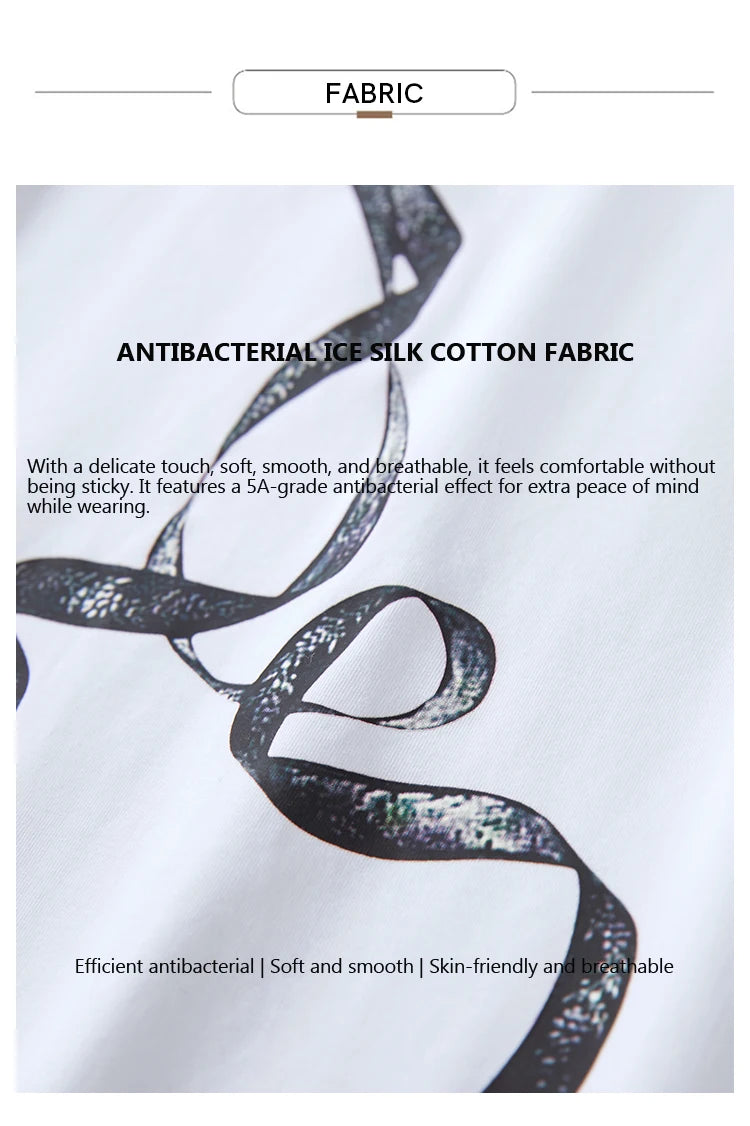 Damen T-Shirt im Minimalismus-Stil mit coolem Druck aus antimikrobieller Baumwolle