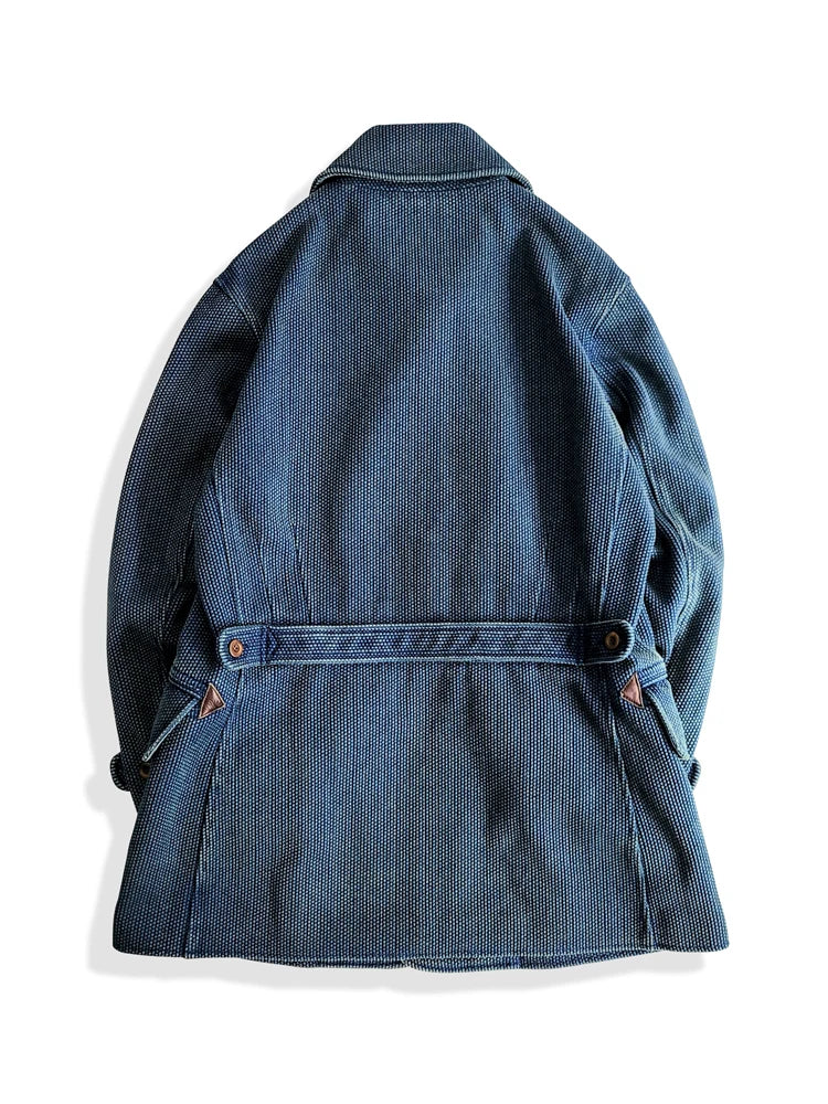Herren Erbsenmantel im Vintage-Stil aus dicker Baumwolle für Herbst und Winter