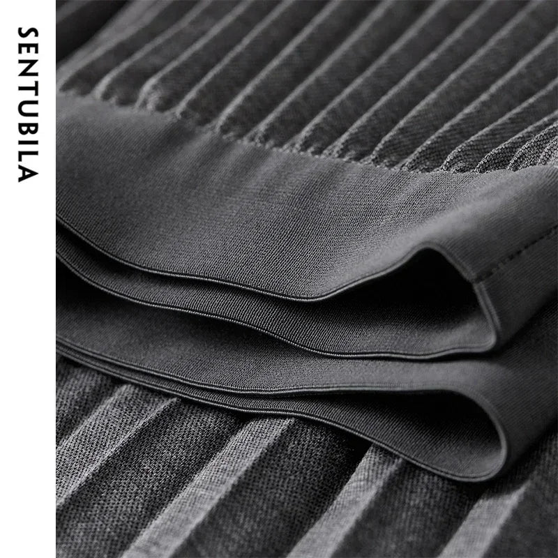 Damen Faltenrock im eleganten A-Linien Schnitt mit hoher Taille für Winter