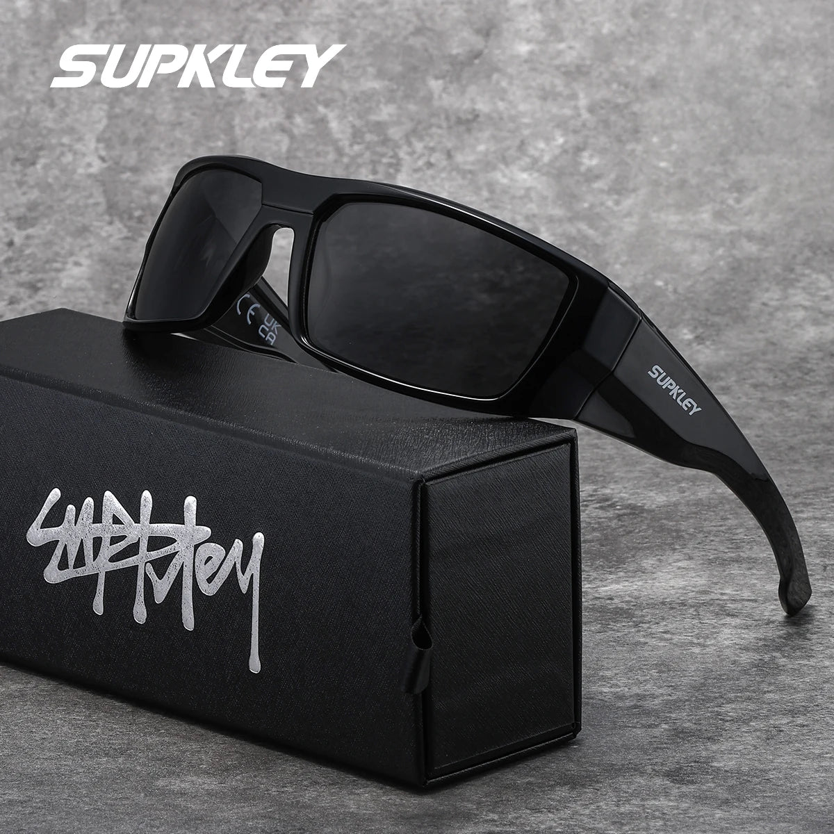 Sonnenbrille Reitstil Rechteck polarisiert UV400 Unisex Geschenk