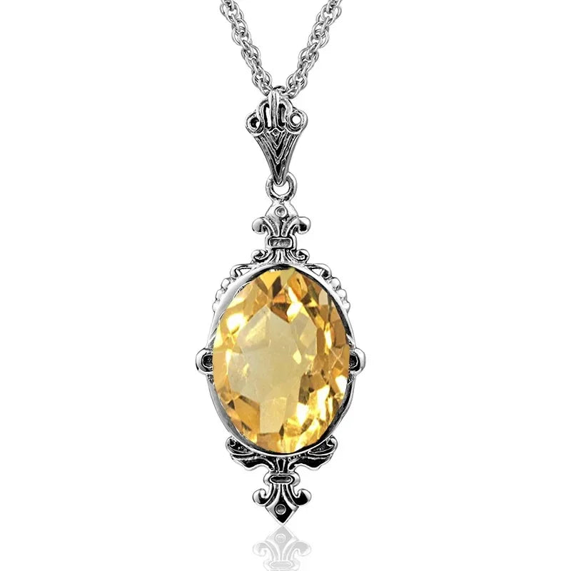 Damen-Ohrringe Gold Citrin Tropfenform Lang 10 x 14 mm 8 Ct Luxuriöse Schmuckstücke
