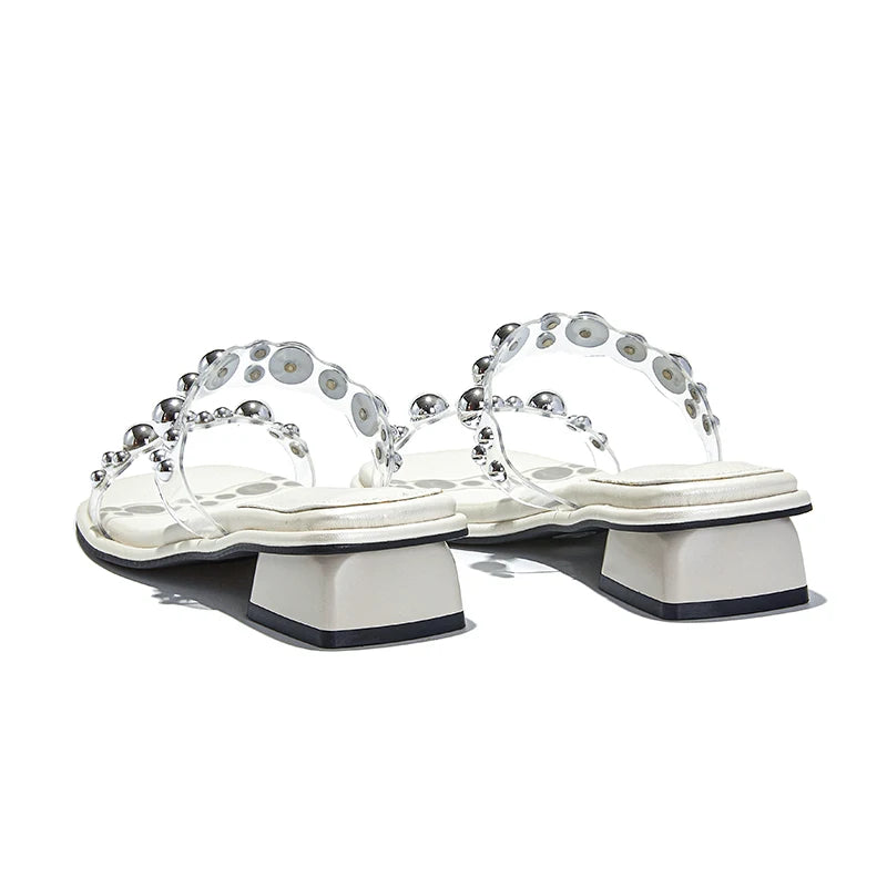 AIYUQI 2025, neue Damen-Hausschuhe, quadratische Zehen, Ein-Riemen-Sandalen für Damen, Sommer, große, bequeme Damenschuhe