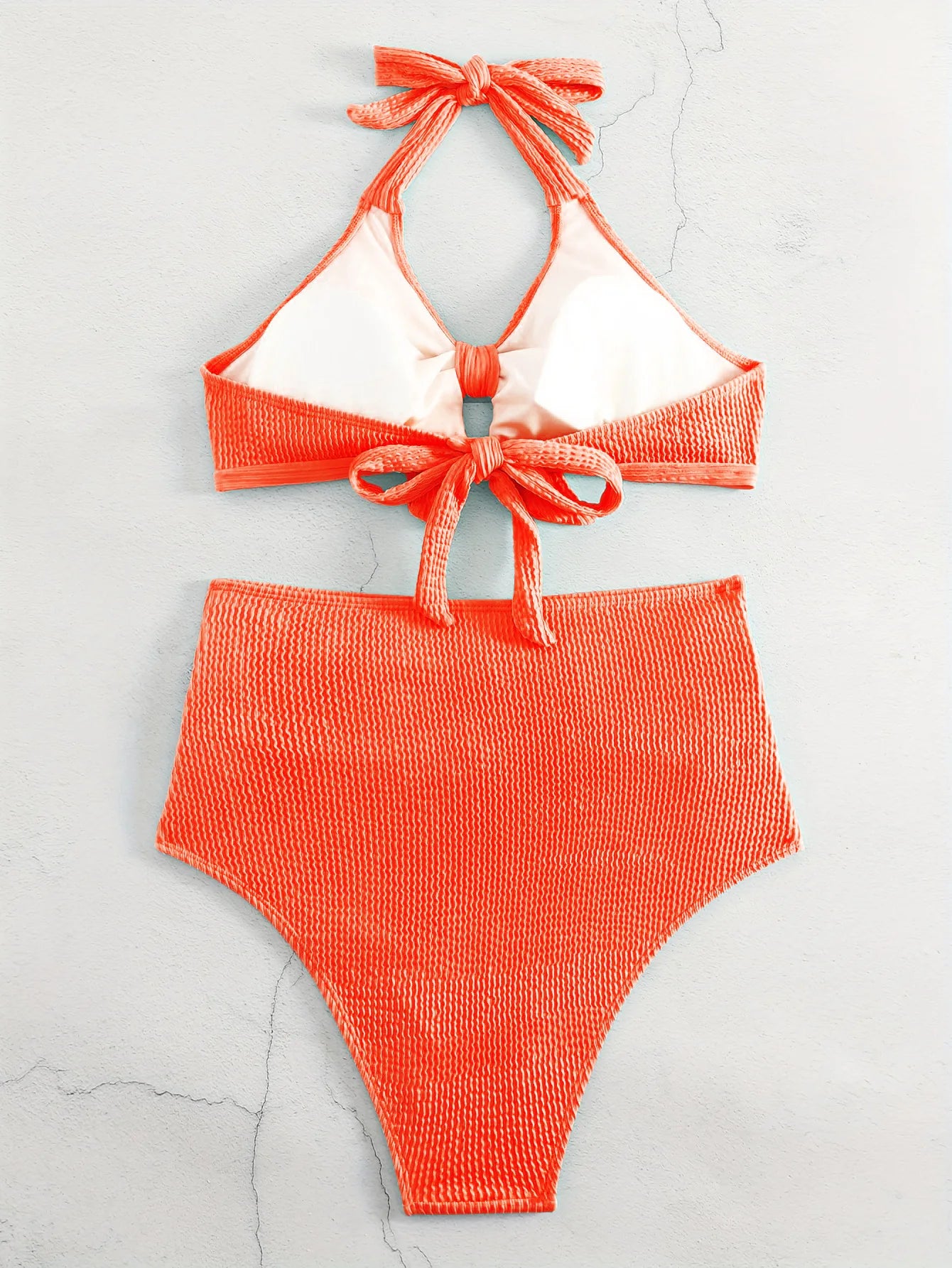 Schwarzer Sexy Tanga-Bikini für Damen in Unifarbe – Brasilianisches Badeanzug-Set für Strand und Pool