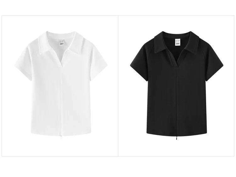 Semir Poloshirt für Damen, abgeschnittene Raglanärmel, schmale Passform, 2025, Sommer, neues einfarbiges Designer-Pendler-Top