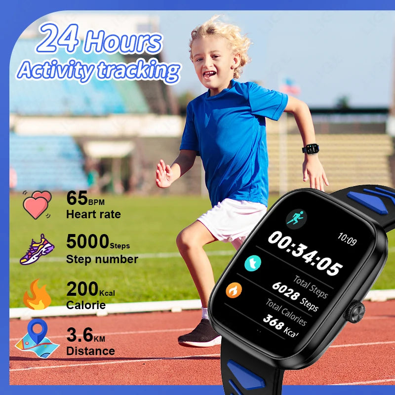 LIGE Neue Kind Smart Uhr Kinder Anruf Gesundheit Monitor Wasserdichte Smartwatch Wecker Student Uhren Kinder Jungen Mädchen Geschenk