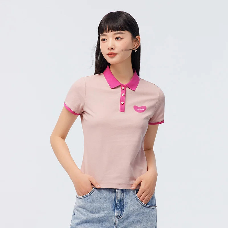 Semir Polo Shirt Frauen cool anti bakteriell schlank süß Stil Sommer neue Farbkontrast Druck Pulloverf Polo