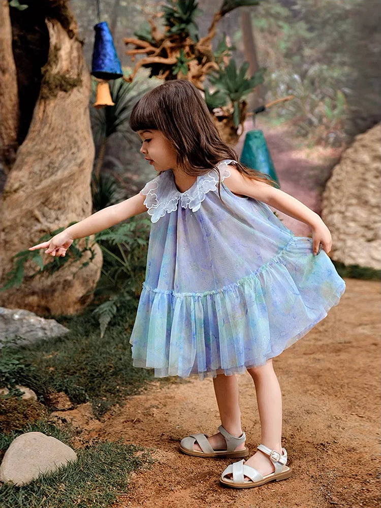 Ärmelloses Sommerkleid für Mädchen in Rosa mit niedlichem Design – ideal für Geburtstagsfeiern und Hochzeiten