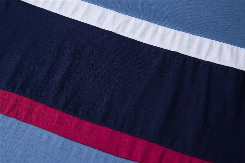Herren T-Shirt aus 100 Prozent Baumwolle mit kurzem Patchwork-Design
