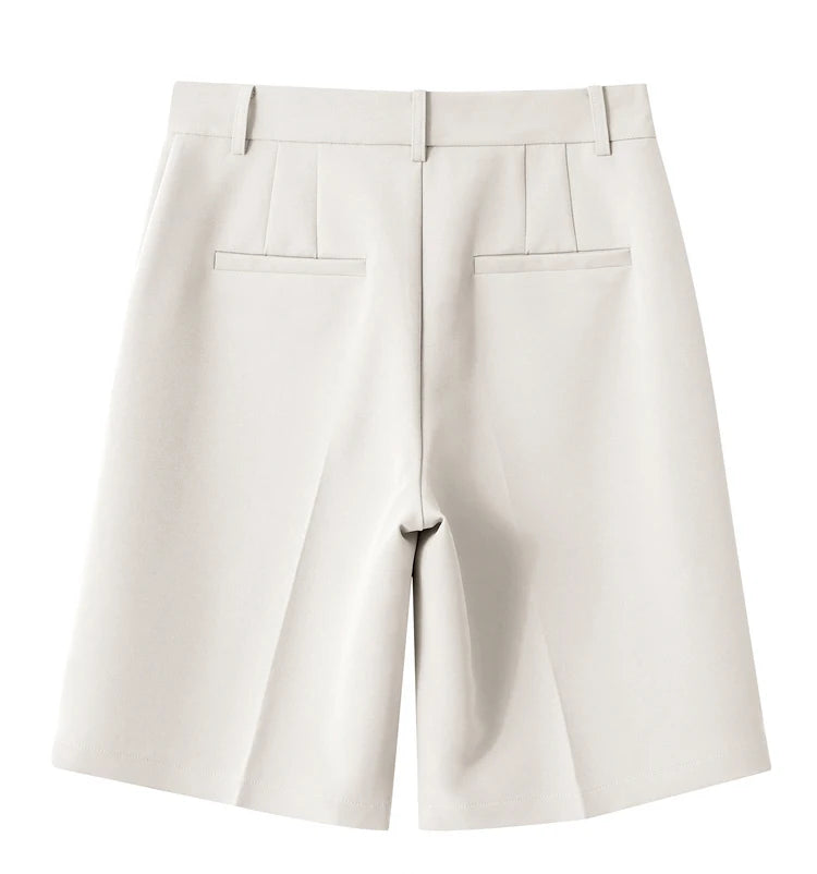 Damen Shorts im minimalistischen Stil mit hoher Taille für das Büro
