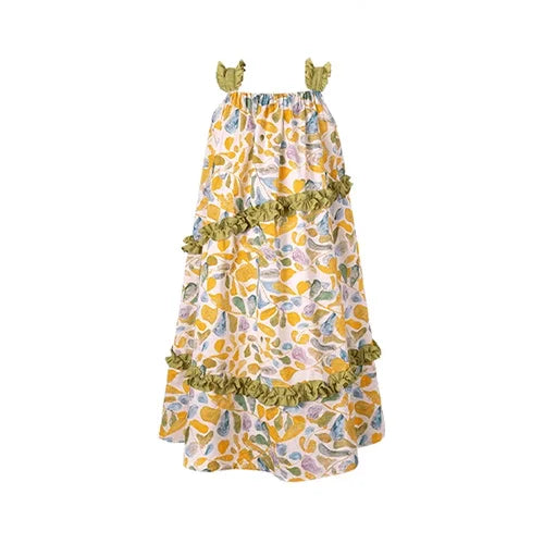 Ärmelloses Sommerkleid für Mädchen im chinesischen Stil aus 100% Baumwolle mit kleinem Blumenmuster – Cheongsam für Kinder von 3 bis 14 Jahren
