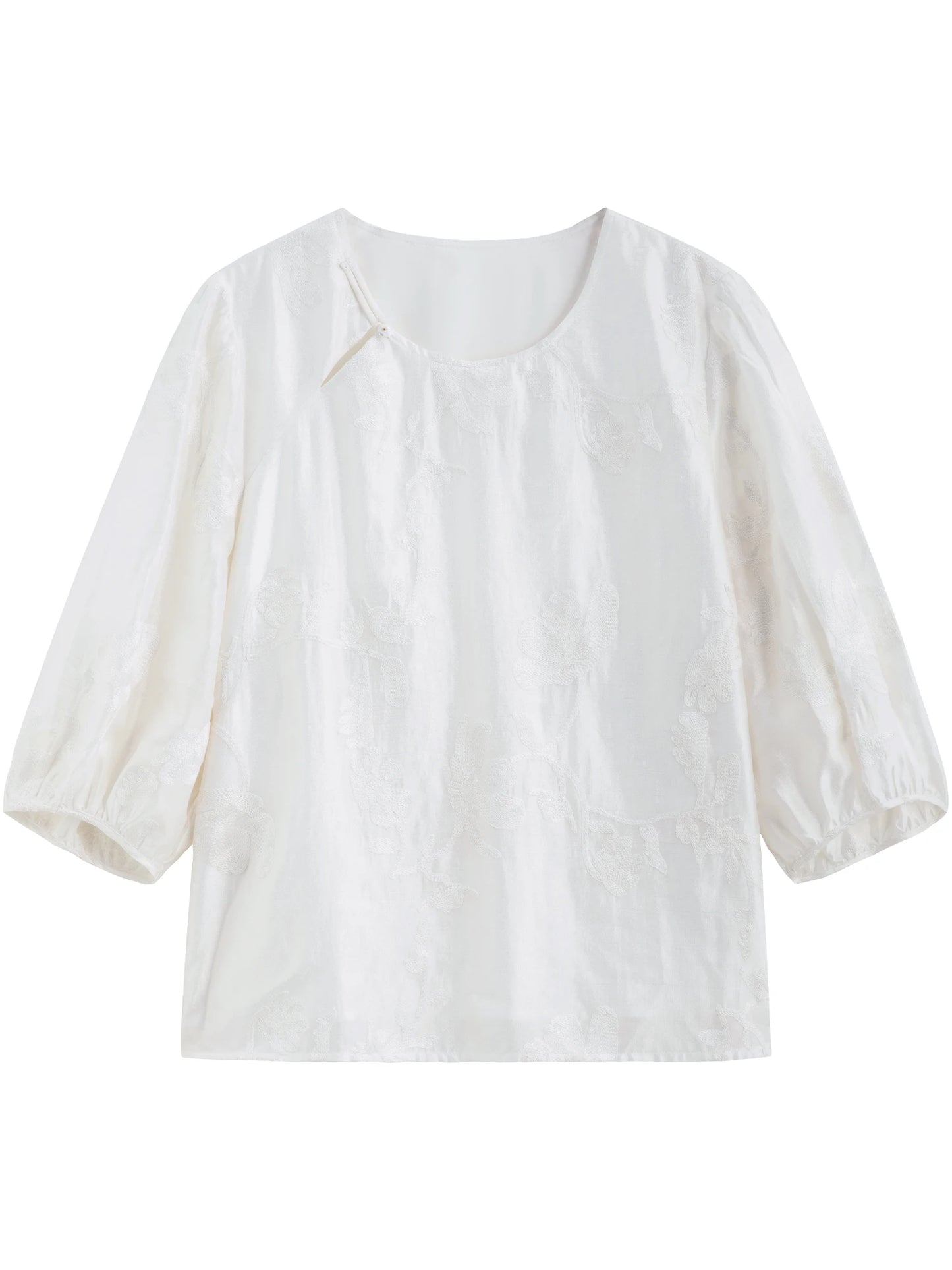 Langarm-Bluse mit V-Ausschnitt und Taillenband – Slim Fit für Büro und Alltag