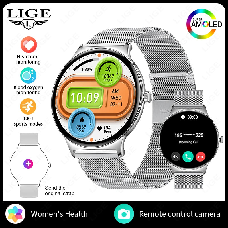 Männer und Frauen Smartwatch mit Fitness Tracker und Blutdruck Monitor