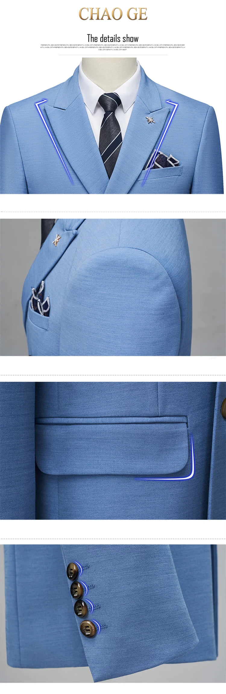 Eleganter Herrenanzug – Blazer & Hose in Unifarben für festliche Anlässe