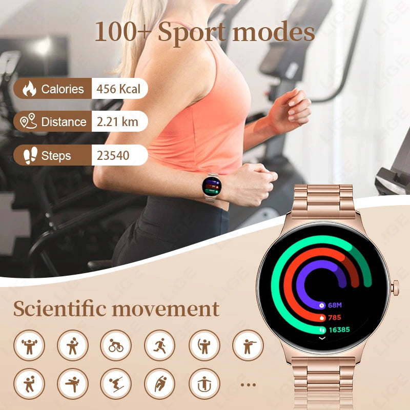 Männer und Frauen Smartwatch mit Fitness Tracker und Blutdruck Monitor