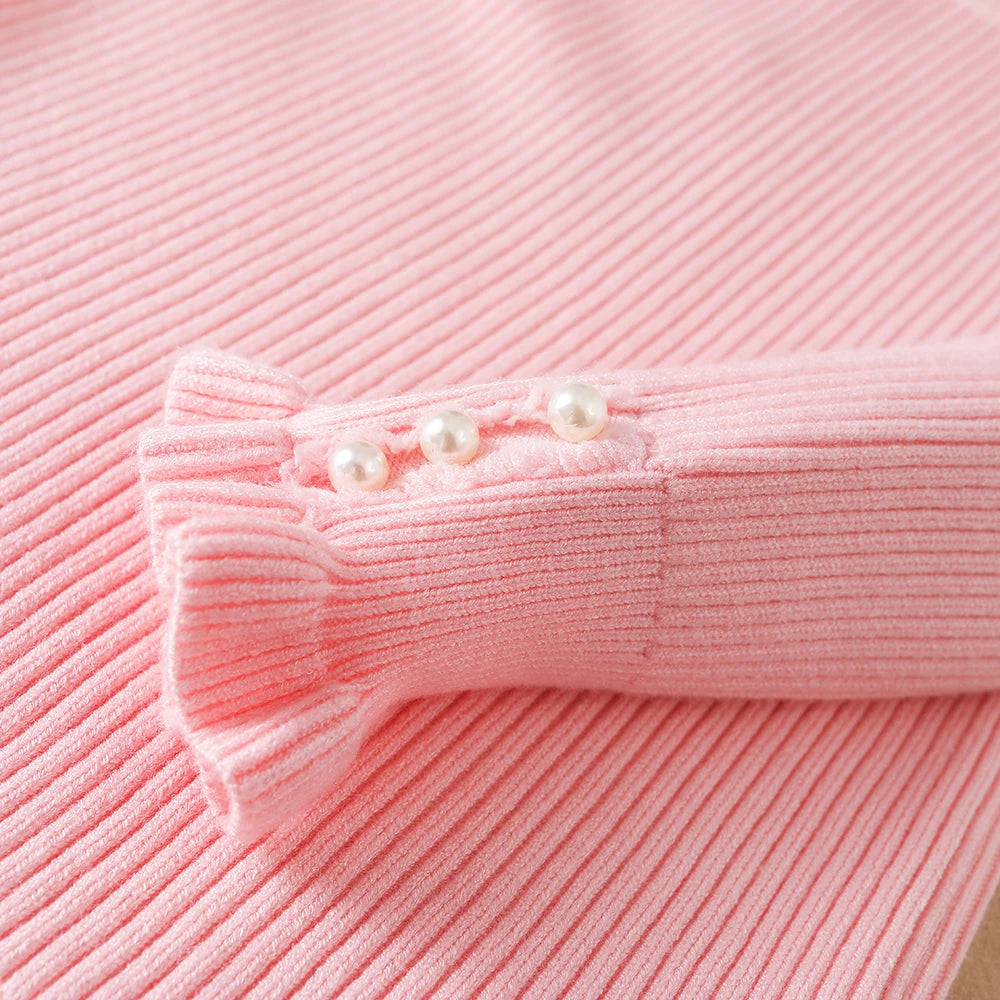 Mädchen Pullover 2024 Neue Winter Kinder Kleidung Kinder Tops Warme Strickwaren Kinder Pullover Baby Mädchen Rollkragen Pullover