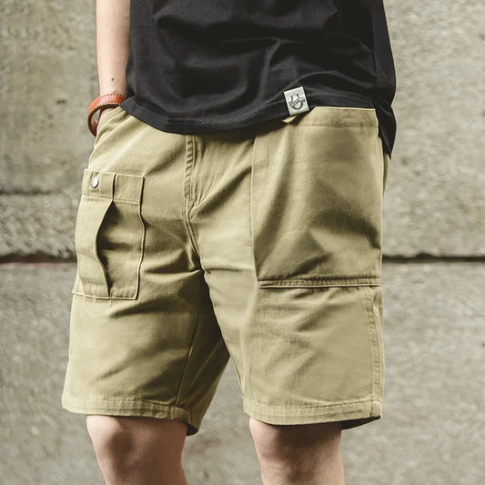 Herren Cargo Shorts im Militär-Stil mit verstellbarer Taille und Taschen