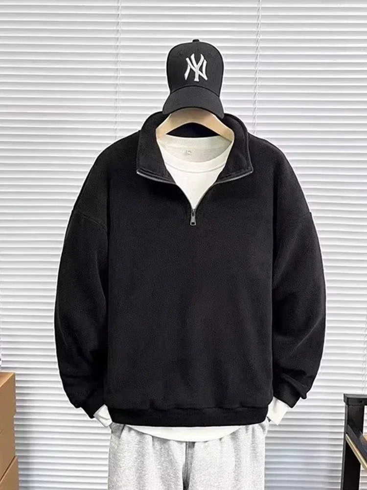 Herren Sweatshirt aus Polar Fleece im Y2K Vintage Stil mit Rollkragen