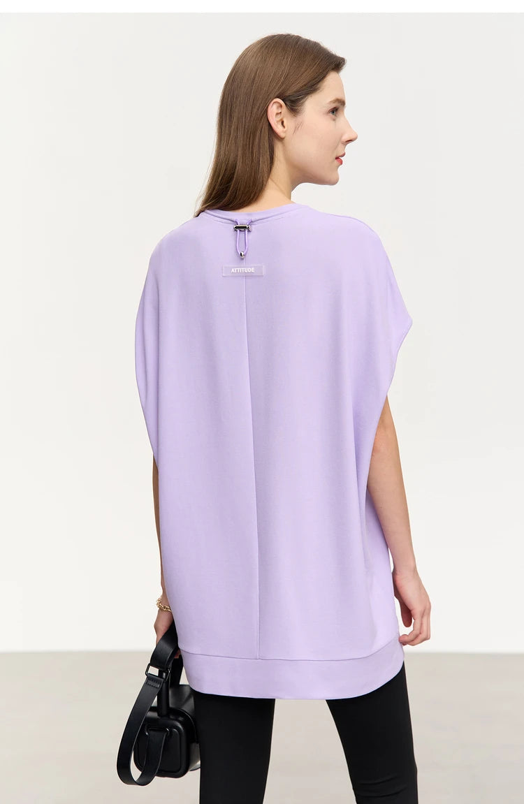 Damen T-Shirt im minimalistischen Stil mit lässigen kurzen Ärmeln