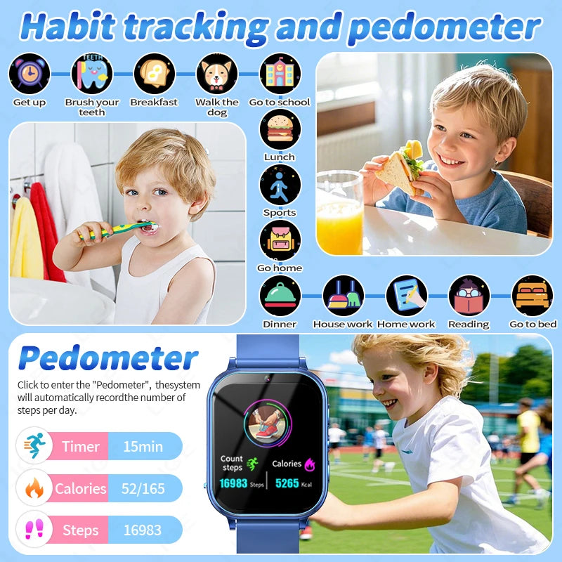LIGE Kinder-Smartwatch, Alter 3–12 Jahre alt, Kinderuhr, Lernspiel, Kamera, Video, Audio, Geschichte, Kind, Smartwatch, Mädchen, Jungen, Geschenk