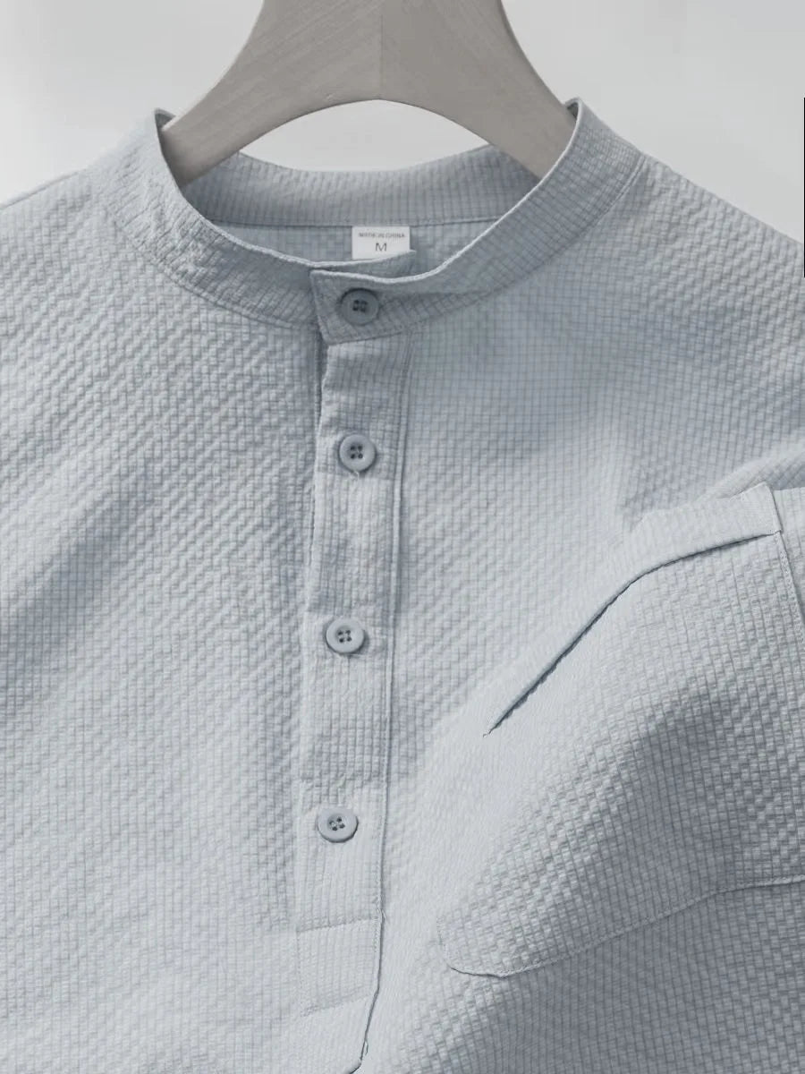 Langarm-Poloshirt für Herren mit Reverskragen – dünnes, vielseitiges Oberteil für Business und Freizeit in Uni-Farben, ideal für den Frühling und Herbst