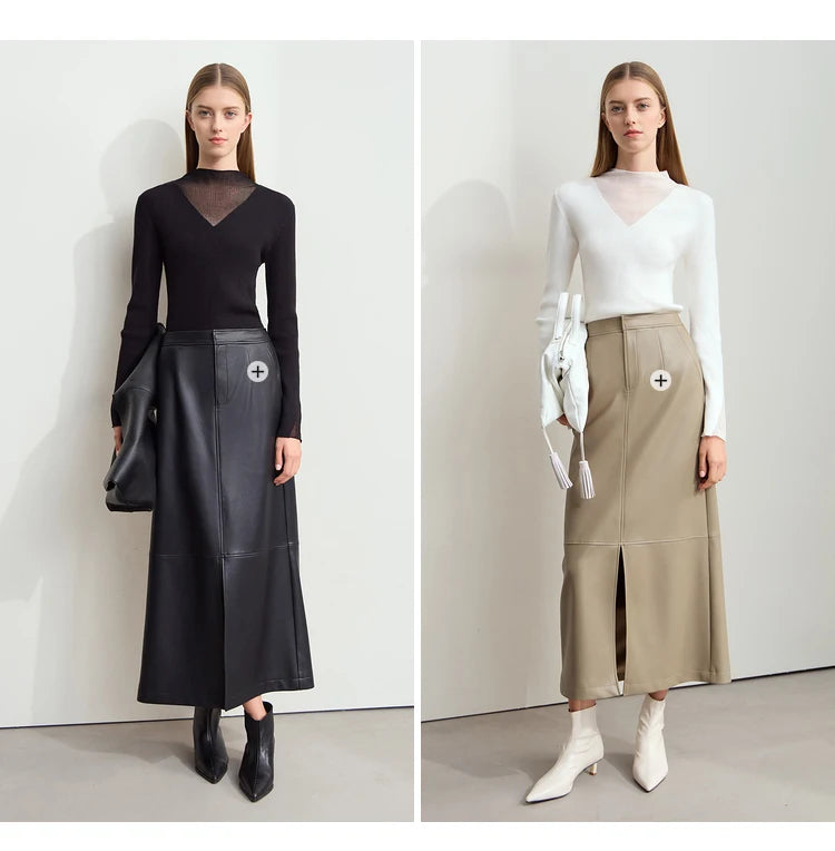 Damen Rollkragenpullover mit transparentem Panel aus der Winterkollektion 2024