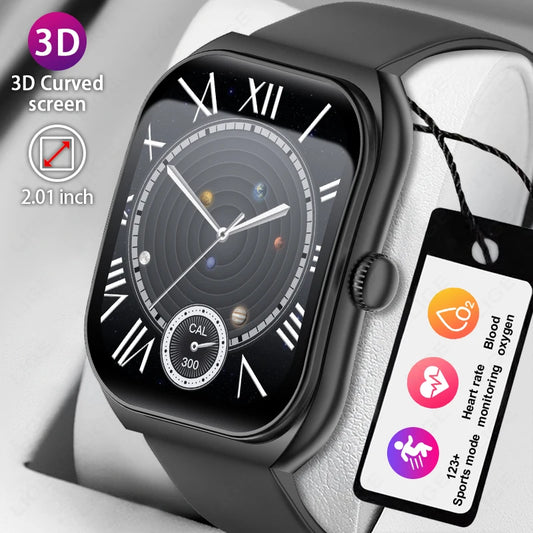 LIGE 2,01 "3D Gebogene Bildschirm Mode Smart Uhr Männer Herz Rate Sport Wasserdichte Bluetooth Anruf Frauen Smartwatch Für Android IOS